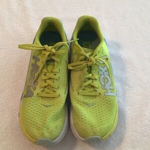 Hoka Neon Yellow Lace-Up Running Shoes